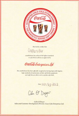 Coca-Cola award for excellence!