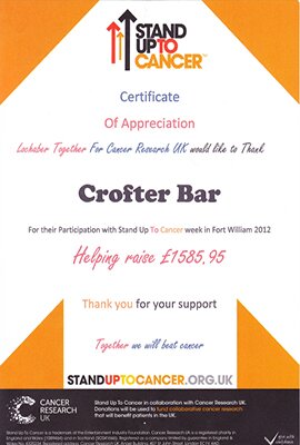 Charity contributions for 'Stand up to cancer'